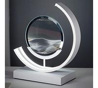 Décoration de l'art du sable en mouvement, Lampe Sands Of Time, image d'art de sable en mouvement, verre rond 3D, paysage de sable de la mer profonde, affichage en mouvement, cadre de sable fluide ave