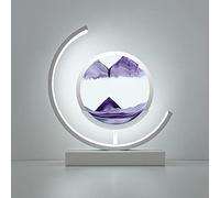 Décoration de l'art du sable en mouvement, Lampe Sands Of Time, image d'art de sable en mouvement, verre rond 3D, paysage de sable de la mer profonde, affichage en mouvement, cadre de sable fluide ave