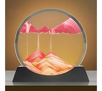 Décoration de l'art du sable en mouvement, Paysage de sable de la mer profonde 3D en verre rond en mouvement, cadre de sable fluide, ornements de peinture de sable dynamique, décoration de bureau arti