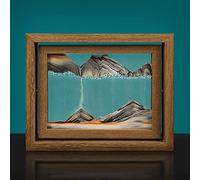 Décoration de l'art du sable en mouvement, Peinture sur sable liquide en 3D représentant des fonds marins(Black,Rotatable)