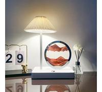 Décoration de l'art du sable en mouvement, Sablier rotatif à 360 ° Paysage de sable de la mer profonde Lumières de sable fluides, image d'art de sable Mouvement liquide Peinture ronde en verre Veilleu