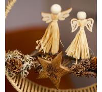 Décoration de l'Avent Ange Fleur de Noël Set 12 pcs rustique Décoration de table