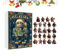 Décoration de l'Avent de Noël 2025-2D en acrylique - Décoration festive - Pendentif de compte à rebours de 24 jours - Pour adultes et - Cadeau de fête - Sapin de Noël - Rétroviseur mural