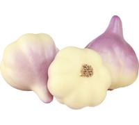 Décoration de légumes de haute qualité : Ail artificiel Jaune Violet dans un filet Ø4,5cm 12 pcs.