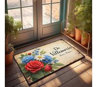 Décoration de l'entrée d'entrée florale élégance : Paillasson patrimoine parisien de De Villemorin pour hommes, tapis de décoration de grotte pour dormir sur le sol (65 x 90 cm)