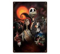 Décoration de l'étrange Noël de Monsieur Jack Skellington, 30,5 x 20,3 cm, vintage rétro, cadeau pour les fans, décoration murale de Noël d'Halloween pour la maison et la salle de bain