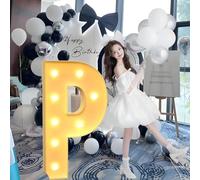 Décoration de Lettres Et de Chiffres Illuminés en Mosaïque Géante for Les Décorations de Proposition «Marry Me», Adaptées Aux Décorations de Fête de Baptême de Bébé.(P,120cm/47in)