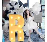 Décoration de Lettres Et de Chiffres Illuminés en Mosaïque Géante for Les Décorations de Proposition «Marry Me», Adaptées Aux Décorations de Fête de Baptême de Bébé.(R,100cm/40in)