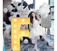 Décoration de Lettres Et de Chiffres Illuminés en Mosaïque Géante for Les Décorations de Proposition «Marry Me», Adaptées Aux Décorations de Fête de Baptême de Bébé.(F,70cm/28in)