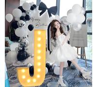 Décoration de Lettres Et de Chiffres Illuminés en Mosaïque Géante for Les Décorations de Proposition «Marry Me», Adaptées Aux Décorations de Fête de Baptême de Bébé.(J,100cm/40in)
