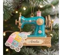 Décoration de luxe personnalisée pour machine à coudre, décoration de Noël, cadeau de couturière, décoration de studio de matelassage, cadeaux d'amant de couture 5