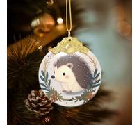 Décoration de maison 2025 mignon petit hérisson décoration de Noël ronde en verre de cristal, décoration à suspendre pour sapin de Noël, pendentif attrape-soleil pour les vacances de Noël souvenir