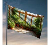 Décoration de maison amusante avec serre ensoleillée : un drapeau de jardin intérieur serein décoration de lac maison drapeaux cool pour chambre gars (120 x 180 cm)