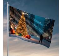 Décoration de maison amusante de Noël dans la ville : un drapeau du pays des merveilles d'hiver, décoration de maison, drapeaux cool pour les gars de chambre (152 x 244 cm)