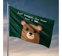 Décoration de maison amusante - Ours de dessin animé avec une expression en colère - Drapeau décoratif pour chambre d'homme (30 x 45 cm)