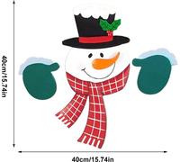 Décoration de maison de Noël Père Noël Bonhomme de neige Ornement de clôture de jardin Décoration suspendue pour les fêtes Cadeau