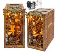 Décoration de maison de poupée DIY - Kit d'insertion de niche, puzzle 3D en bois avec éclairage LED, insert de livre en bois, modélisme pour serre-livres