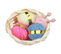 Décoration de Maison de poupée, Panier à Aiguilles pour Maison poupée 1:12, Panier à Tricoter Miniature avec Boule Fil Laine, Accessoires pour décoration Noël, 1