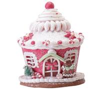 Décoration de maison en pain d'épice rose château house pain d'épice léger caricature de Noël décor de maison en pain d'épice décorations de Noël en pain d'épice, pas de batterie, accessoires de bâ