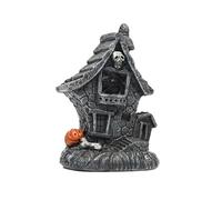Décoration de maison hantée, figurine de maison hantée d'Halloween, maison de village lumineuse, statue de citrouille lumineuse (A)
