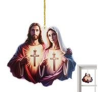 Décoration de maison Jésus en acrylique - Décoration de Noël religieuse - Décoration de Noël religieuse - Décoration de Noël solide en acrylique pour Noël - Décorations chrétiennes