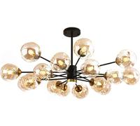 Décoration de Maison Sputnik Branche Sputnik Bulle Bubble Chandelier Black LED Plafond Light Fumée Grey Amber Glass Farmhouse Industrial Pendant Light for Kitchen Dining Room Living Room , Pendant