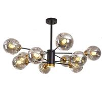 Décoration de Maison Sputnik Branche Sputnik Bulle Bubble Chandelier Black LED Plafond Light Fumée Grey Amber Glass Farmhouse Industrial Pendant Light for Kitchen Dining Room Living Room , Pendant