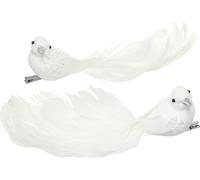 Décoration de mariage Couple de colombes sur clip Blanc 22cm - Décoration de mariage parfaite, décoration de table, idée cadeau