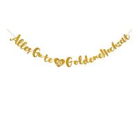 Décoration de mariage dorée, 3 m or, 50 ans, bannière de décoration de mariage à paillettes, décoration de gâteau de noces d'or, 50e anniversaire, 50e anniversaire de mariage