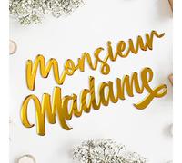 Décoration De Mariage En Acrylique - Monsieur, Madame, Bienvenue - Décoration Lettres Centre De Table Mariage (GRAND 56 cm de long)