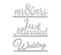 Décoration de Mariage en Bois, Lettres Découpées Blanches, Lot de Set | Finition Soignée, Surface Lisse, Effet Décoratif Marqué, Souvenir pour Fête Nuptiale, Usage Polyvalent
