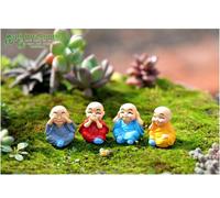 Décoration De Micro Paysage, 4 Pièces/Lot, Quatre Petits Moines, Assemblage Artisanal, Ornements, Jouet, Aménagement Paysager