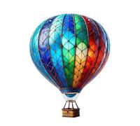 Décoration de montgolfière 20 x 15, 5 cm, ballons arc-en-ciel en acrylique à suspendre, pour les passionnés de montgolfières, décoration Noël.