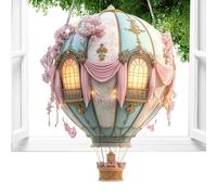 Décoration de montgolfière avec flamme - Pendentif décoratif 2D - Pour jardin, ferme, allée, arrière-cour, terrasse, camping, mariage, réunion entre amis