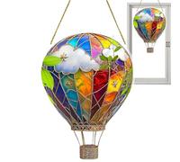 Décoration de Montgolfière,Décoration Murale Montgolfière en Acrylique | Décor Coloré pour Pelouse Décor Charmant en Acrylique pour Fenêtre