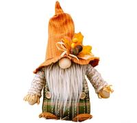 Décoration de nain de récolte d'automne avec chapeau enchanté pour Thanksgiving Affichage saisonnier avec tissu polyester doux et détails faits à la main (A)
