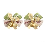 Décoration de Noël 10 Nœuds 4,5 cm pour Maison Décoration de | Tissu robuste, forme maintenue, 4,5x4 cm, idéal sapin, lot économique de 10 pièces(Double gold)