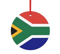 Décoration de Noël 2024 avec drapeau d'Afrique du Sud - Petites décorations de sapin de Noël - Tailles assorties (S, L)