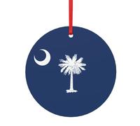 Décoration de Noël 2024 avec drapeau de la Caroline du Sud, tailles assorties (S, L)