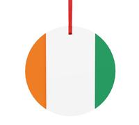 Décoration de Noël 2024 avec drapeau de la Côte d'Ivoire - Petite décoration de sapin de Noël - Tailles assorties (S, L)