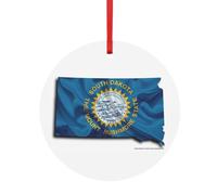 Décoration de Noël 2024 avec drapeau du Dakota du Sud, décoration d'intérieur 2024, tailles assorties (S, L)