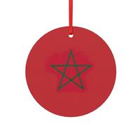 Décoration de Noël 2024 avec drapeau du Maroc - Petite décoration de sapin de Noël - Tailles assorties (S, L)
