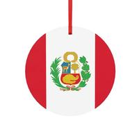 Décoration de Noël 2024 avec drapeau du Pérou - Petites décorations de sapin de Noël - Tailles assorties (S, L)