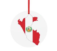 Décoration de Noël 2024 avec drapeau du Pérou - Petites décorations de sapin de Noël - Tailles assorties (S, L)