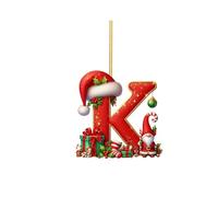 Décoration de Noël 2025 - 26 lettres - Pendentif décoratif en acrylique (K, 8 cm)