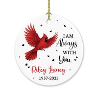 Décoration de Noël 2025 avec inscription « I Am Always with You » - Cadeau pour grand-père, grand-mère, papa, maman, un être cher - Décoration de Noël à suspendre pour commémoration de condoléances