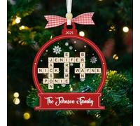 Décoration de Noël 2025 avec mots croisés personnalisés, décoration à suspendre pour sapin de Noël, noms de famille, décoration d'intérieur, cadeaux de mots croisés personnalisés pour enfants, famille