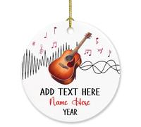 Décoration de Noël 2025 avec texte personnalisé : année et nom de joueur de guitare, cadeau d'anniversaire de mariage, décoration de Noël 2025, superbe décoration de Noël pour guitariste/groupe de