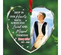 Décoration de Noël 2025 « Deep in Our Hearts You'll Always Stay Loved and Missed Everyday » - Cadeau commémoratif pour un être cher au paradis