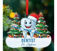 Décoration de Noël 2025 en acrylique pour dentiste, cadeau de Noël personnalisé pour Thanksgiving, cadeau personnalisé en forme d'assistant dentaire, décoration souvenir de médecin dentaire
